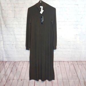 Joesph Ribkoff Woman's Brown TurtleNeck Soft‎ Dress /W SlitSides NWT 196$